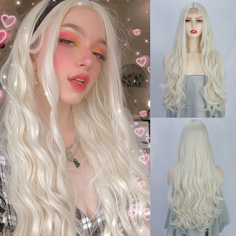 Medium Long Curly Synthetic Hair Wig - 26 Inches, Color A60