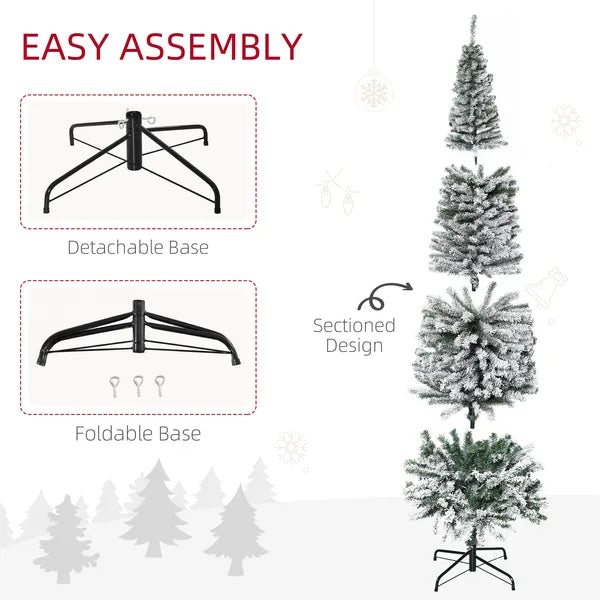 7.5-Foot Snow-Flocked Artificial Christmas Tree - Indoor Use