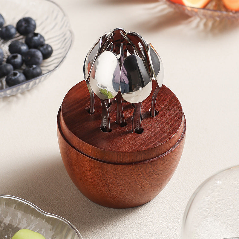 Premium Stainless Steel Fruit Fork Set - Mini Dessert & Cake Utensils