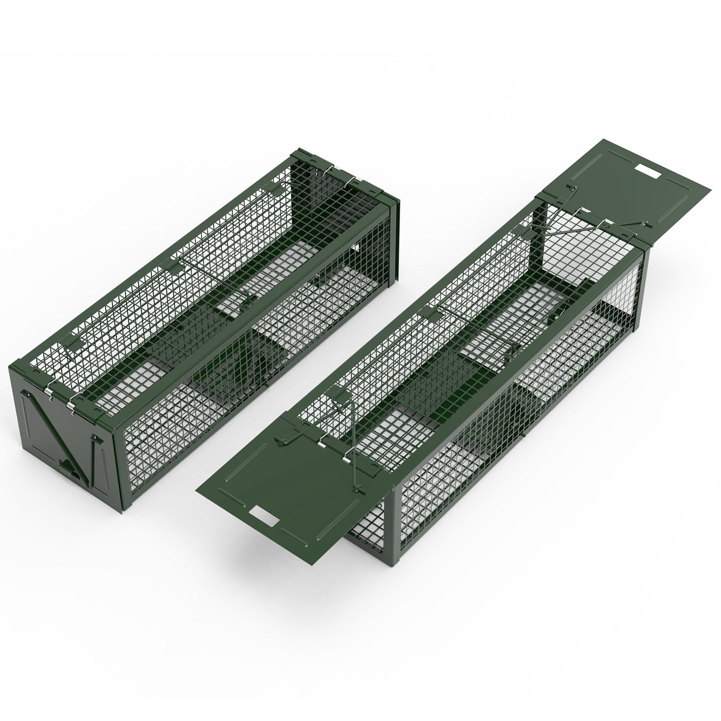 Humane Live Rat Trap - 2-Door Heavy-Duty Galvanized Iron Cage