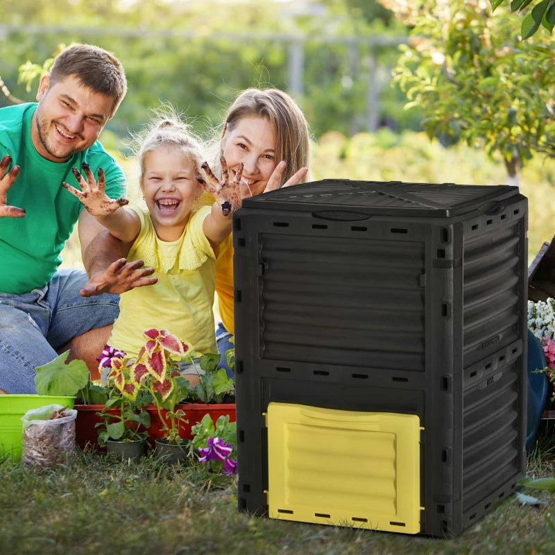 80 Gallon Outdoor Compost Bin - Large Capacity Garden Waste Recycle Container