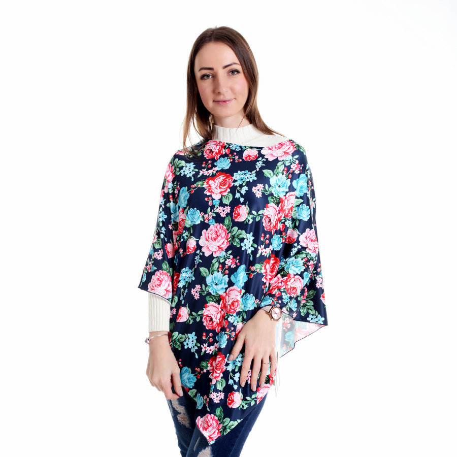 Nursing Shawl for Maternal and Child Care - Windshield Shade Style, Floral Pattern, Polyester, 160cm