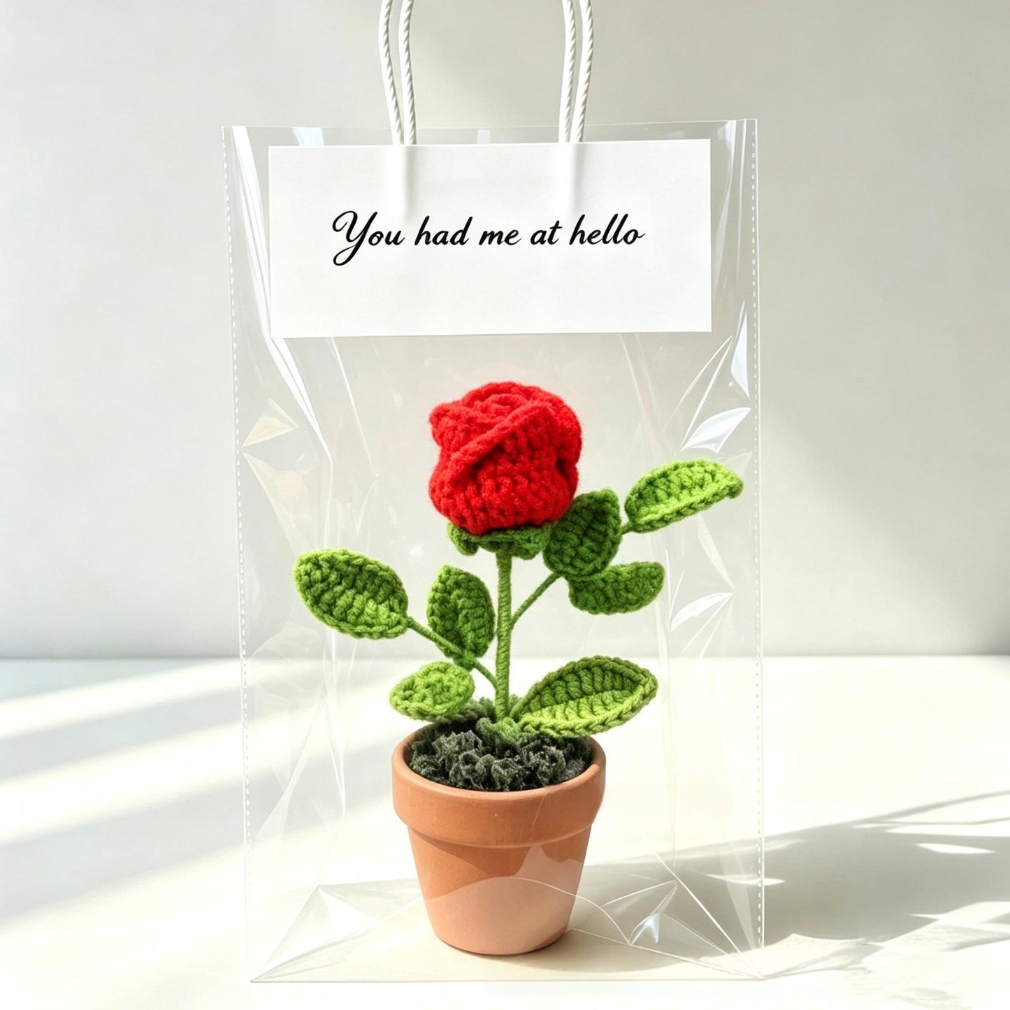 Handmade Yarn Flower Pot Ornaments - Various Styles for Home & Garden Decor