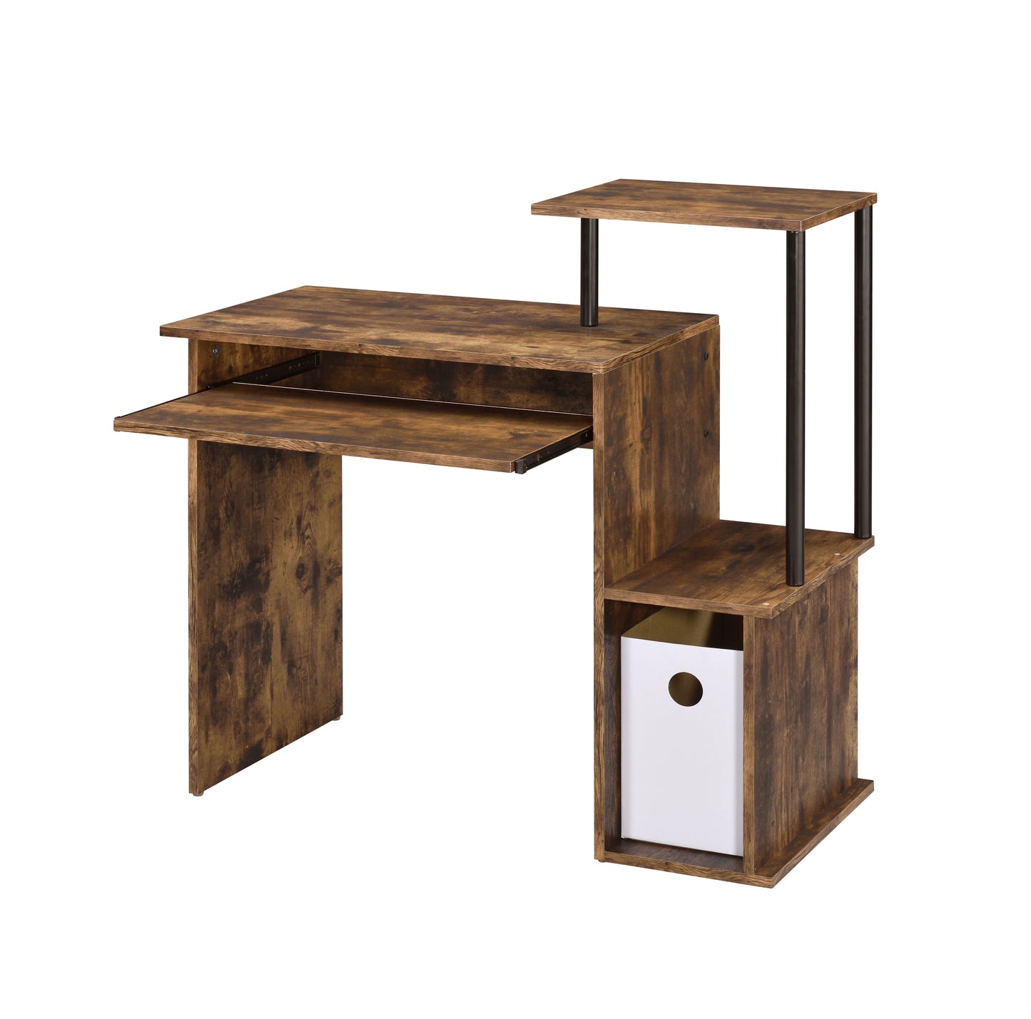 Computer Desk with Weathered Oak & Black Finish - 37" Wide
