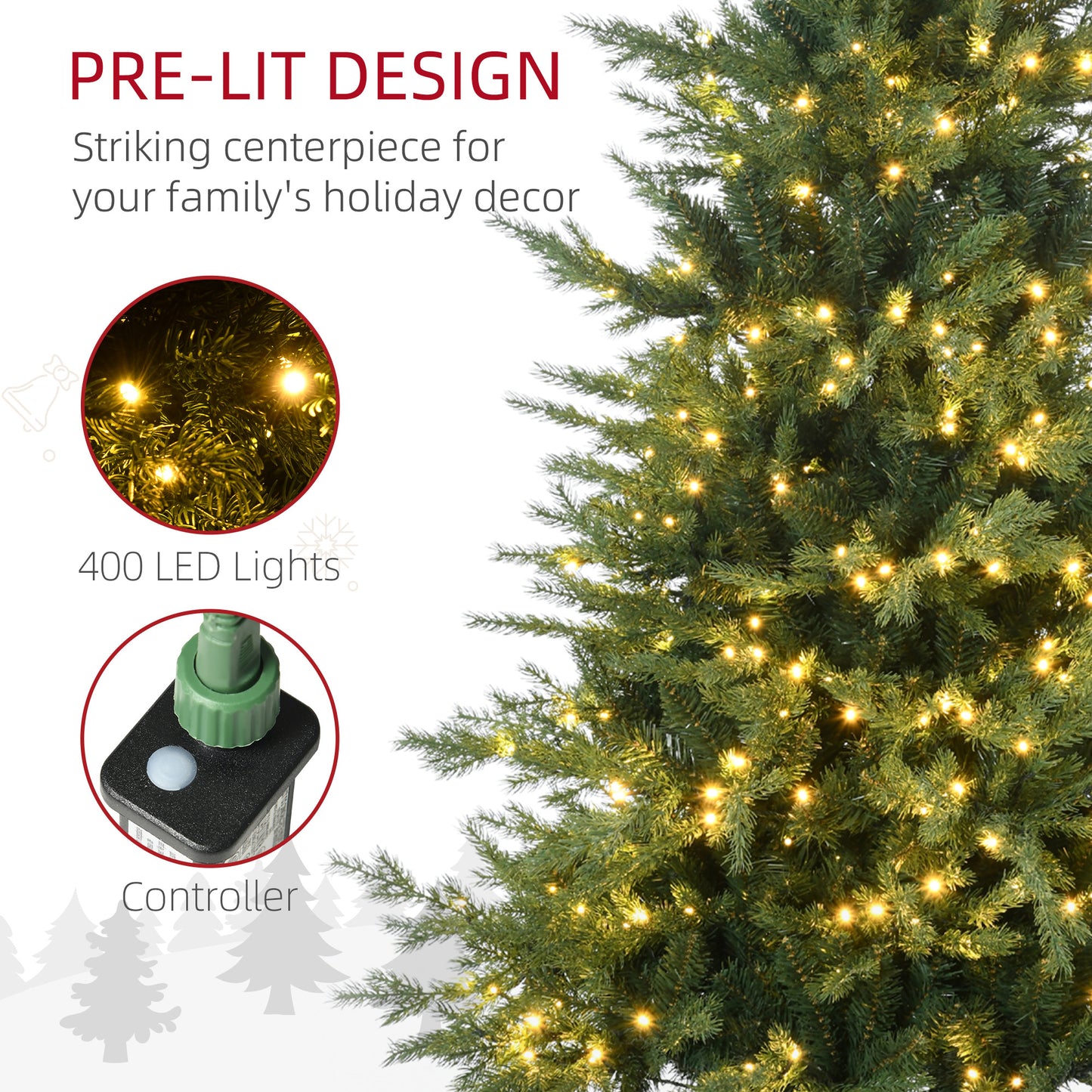 6ft Prelit Artificial Christmas Tree with Warm White LED Lights