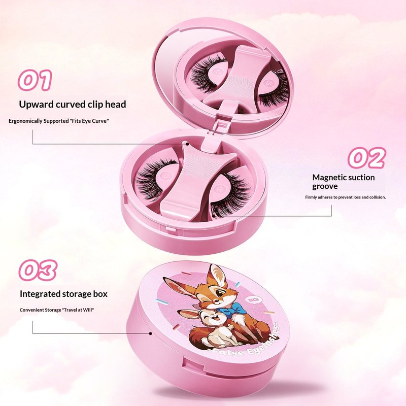 Magnetic False Eyelashes with Integrated Case - Various Styles