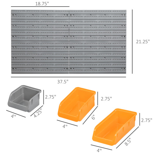 Wall Mounted Pegboard Tool Organizer Rack Kit - 44 Pieces for Garage & Workshop