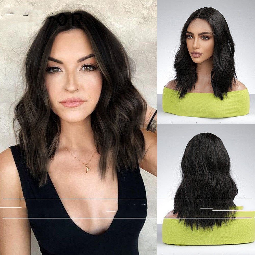 Medium Gradient White Synthetic Wig with Straight Short Hair - 14 Inch, Unisex
