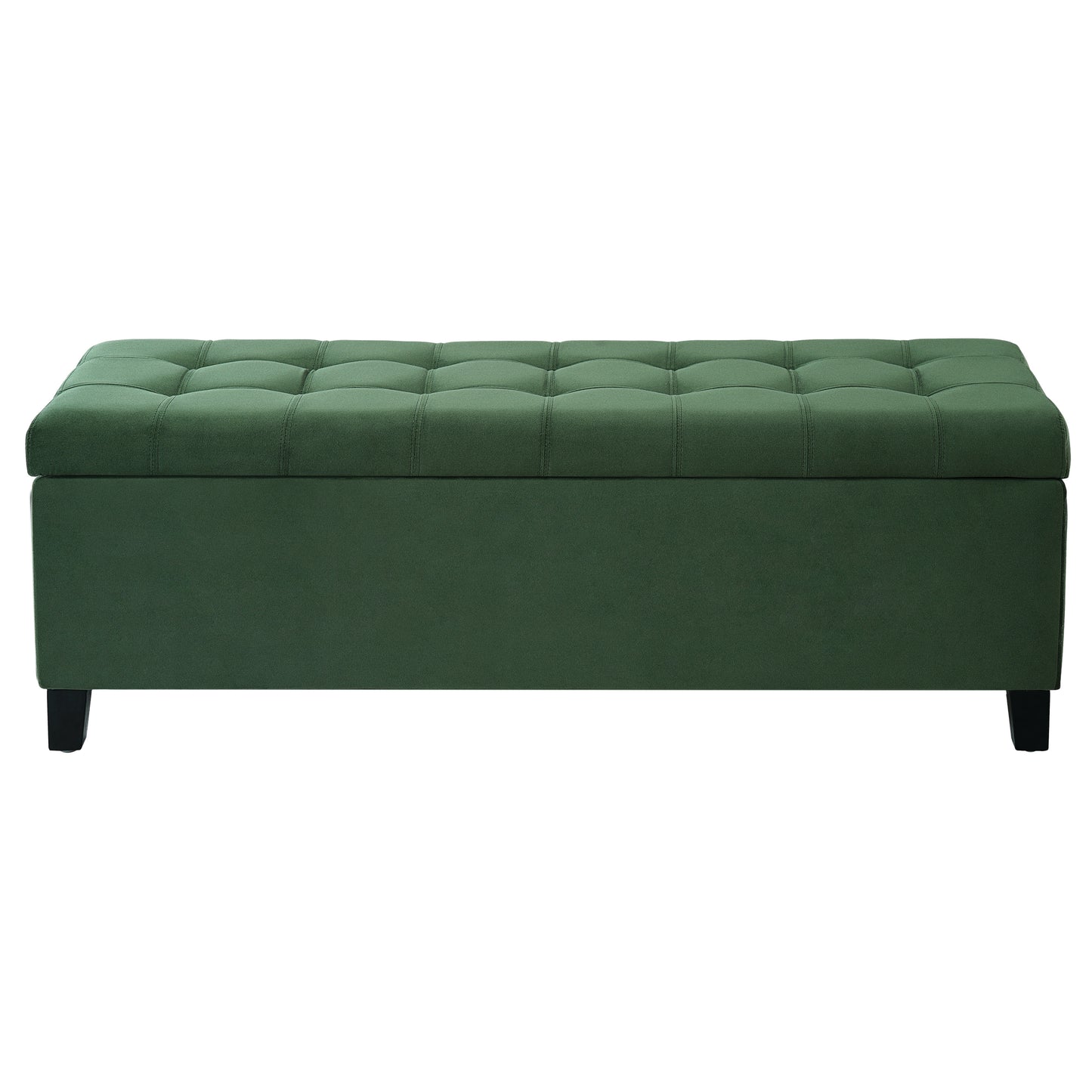 Upholstered Storage Ottoman Bench - Retro Green, 300lbs Capacity
