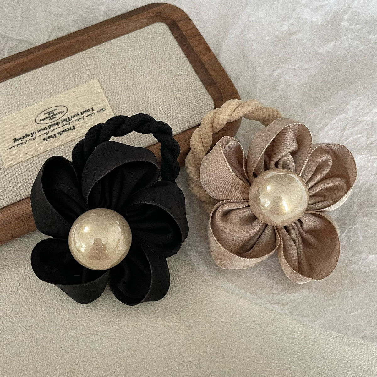 Pearl Handmade Flower Fabric Hair Band