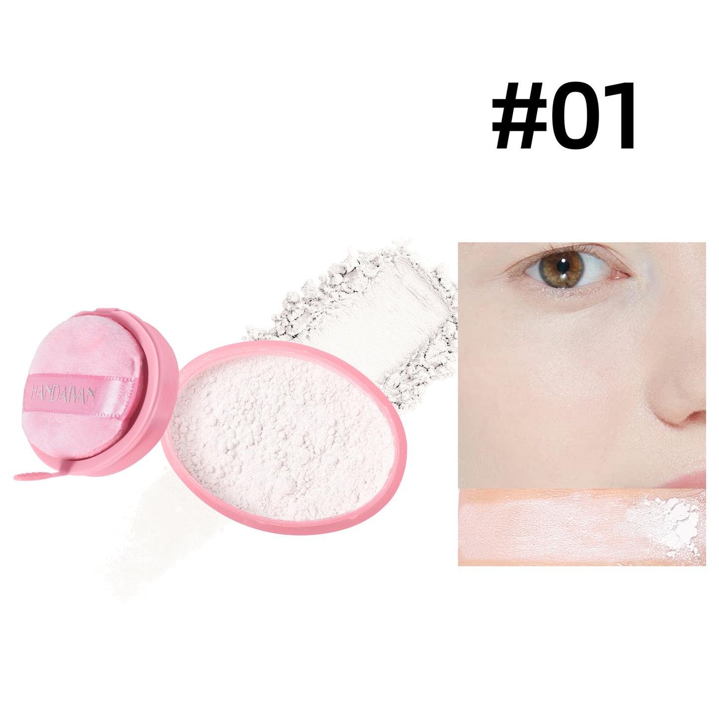Concealing Waterproof Setting Powder - Oil Control, Brightening, Long-Lasting Makeup Finish