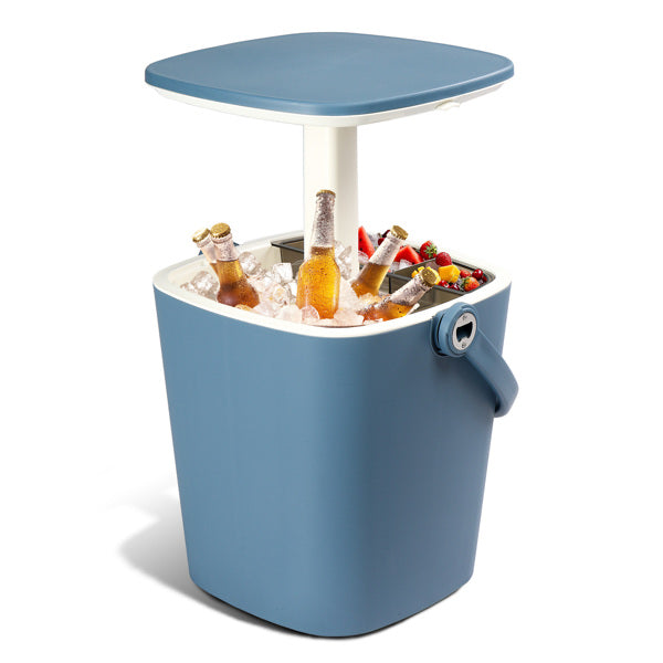 4 Gallon Portable Outdoor Cooler Table with Lid & Bottle Opener