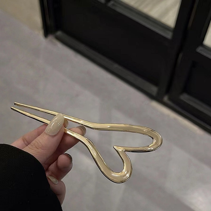 Chinese Style U-Shaped Alloy Hairpin for Updo Hair Styling - Multiple Colors