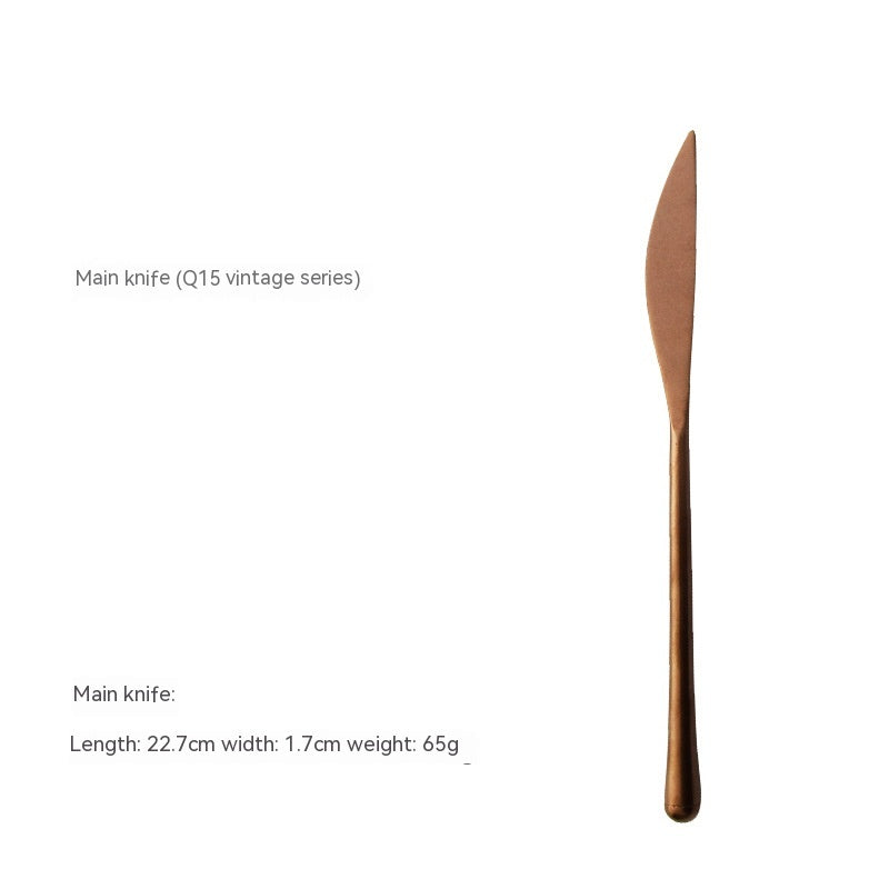 Japanese-Style Stainless Steel Tableware Set - Steak Knife Fork Spoon
