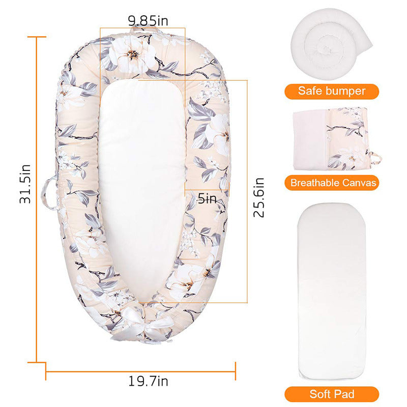 Removable Washable Portable Crib Middle Bed for Baby