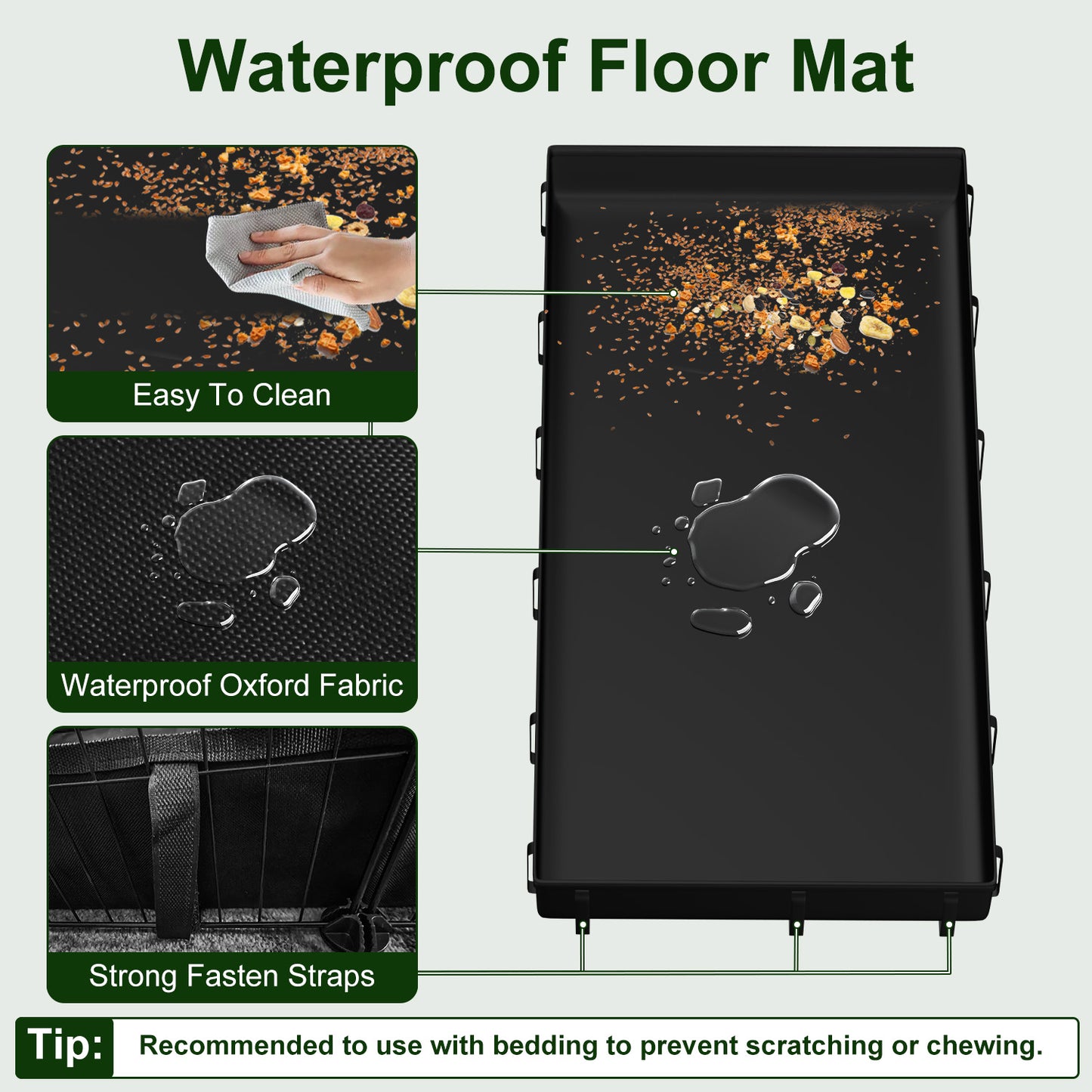 Large Modular Small Animal Cage with Waterproof Floor Mat - DIY Pet Enclosure for Guinea Pigs, Rabbits, Chickens, Hamsters