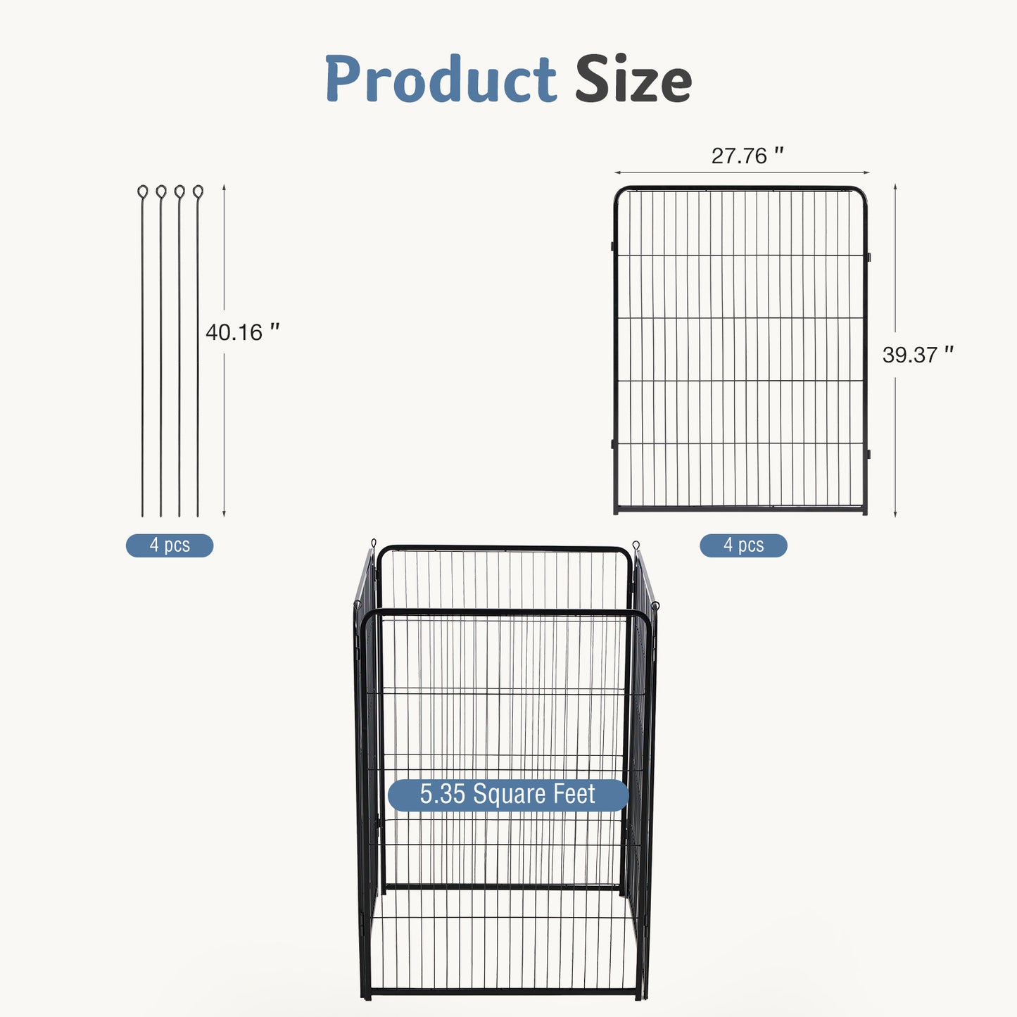 Foldable Metal Pet Fence with Door for Indoor & Outdoor Dog Safety - Multiple Sizes