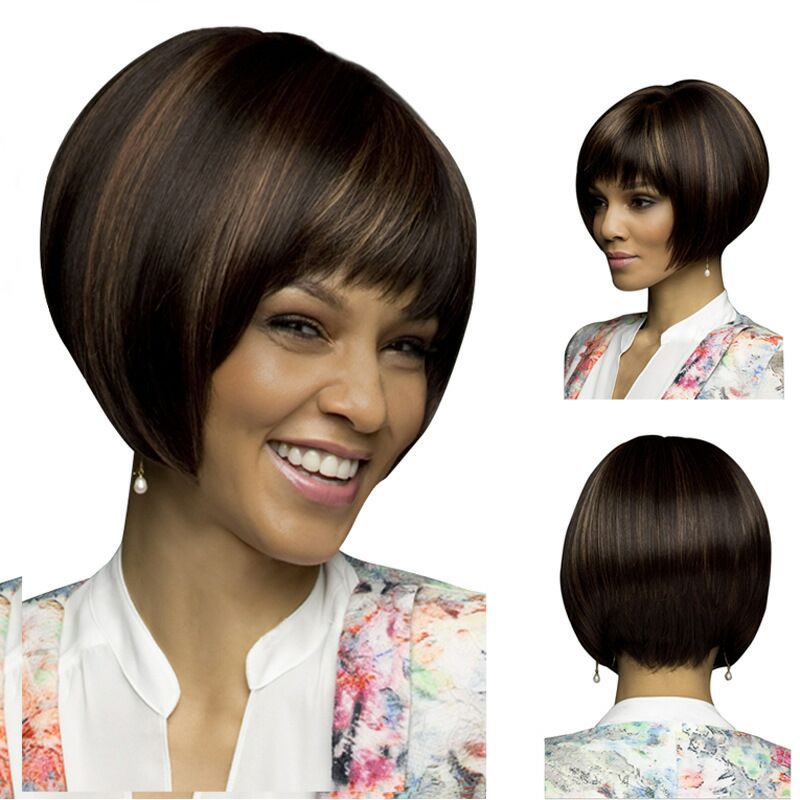 Women's Short Straight Synthetic Wig - Fashion Hairpiece with Headgear