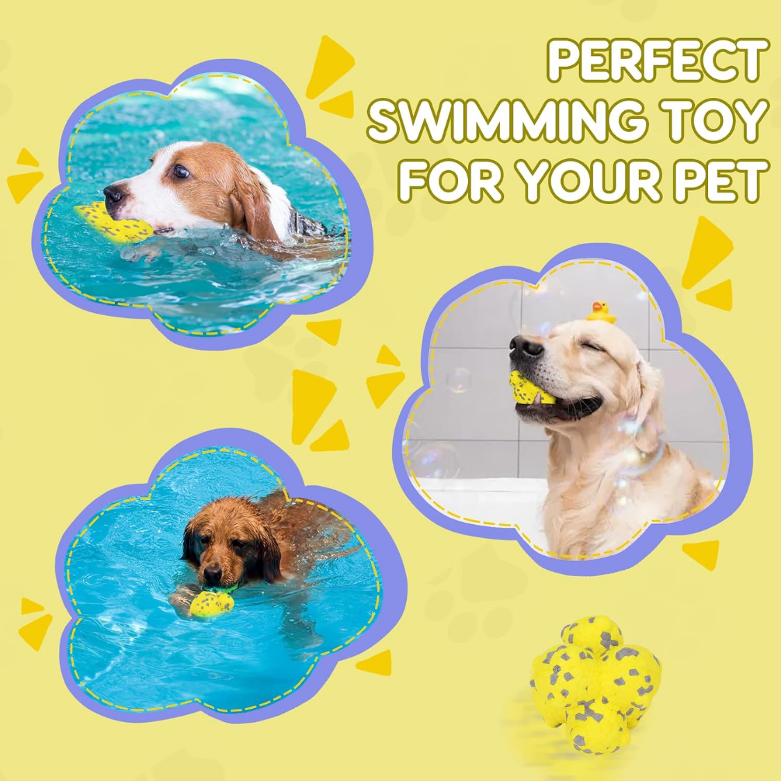 Dog Spike Ball Toy - 10cm Floating Chew Ball for Aggressive Chewers & Fetch