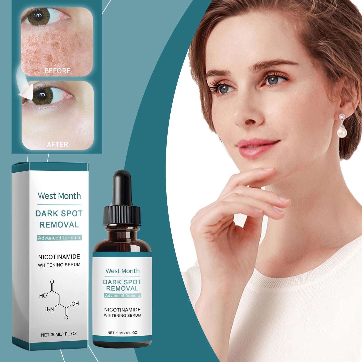 Brightening Facial Serum with Vitamin C & E - 30ml Hydrating Skin Treatment