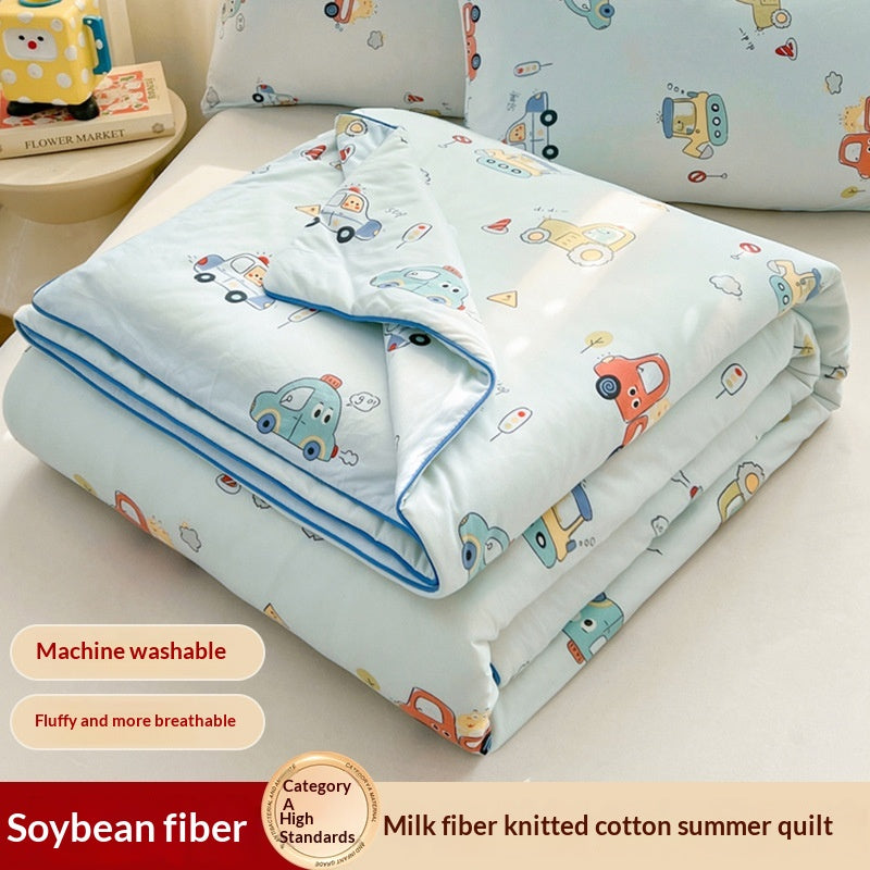 Children's Cartoon-Printed Summer Cooling Air Conditioner Blanket - Multiple Sizes & Patterns