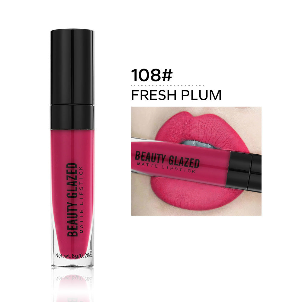 Large Capacity Waterproof Non-Stick Lipstick - 8ml Velvet Matte Lip Gloss for Dry Skin