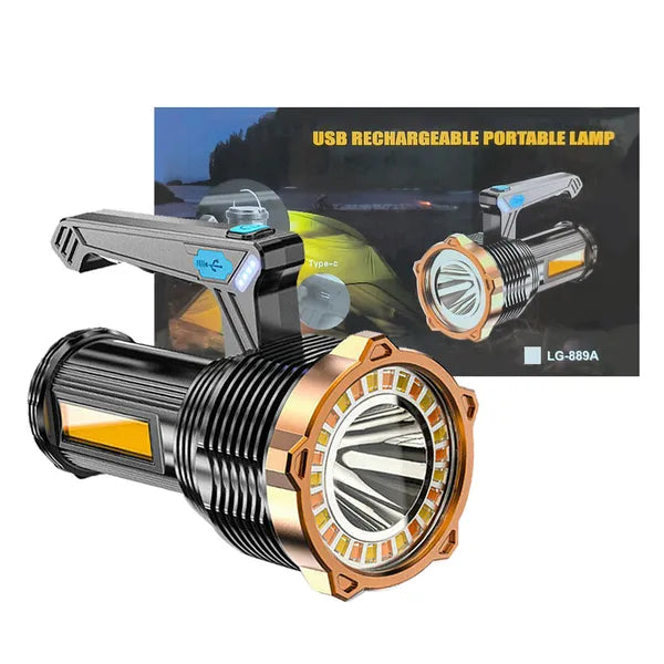 1200000LM LED Rechargeable Flashlight - Waterproof, USB Charging