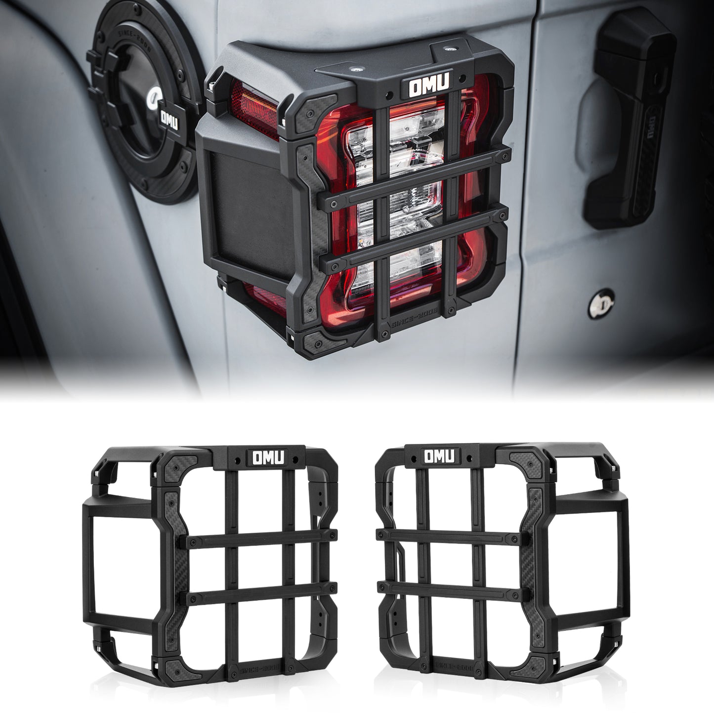 Aluminum Tail Light Cover for 2018+ Jeep Wrangler JL - Black