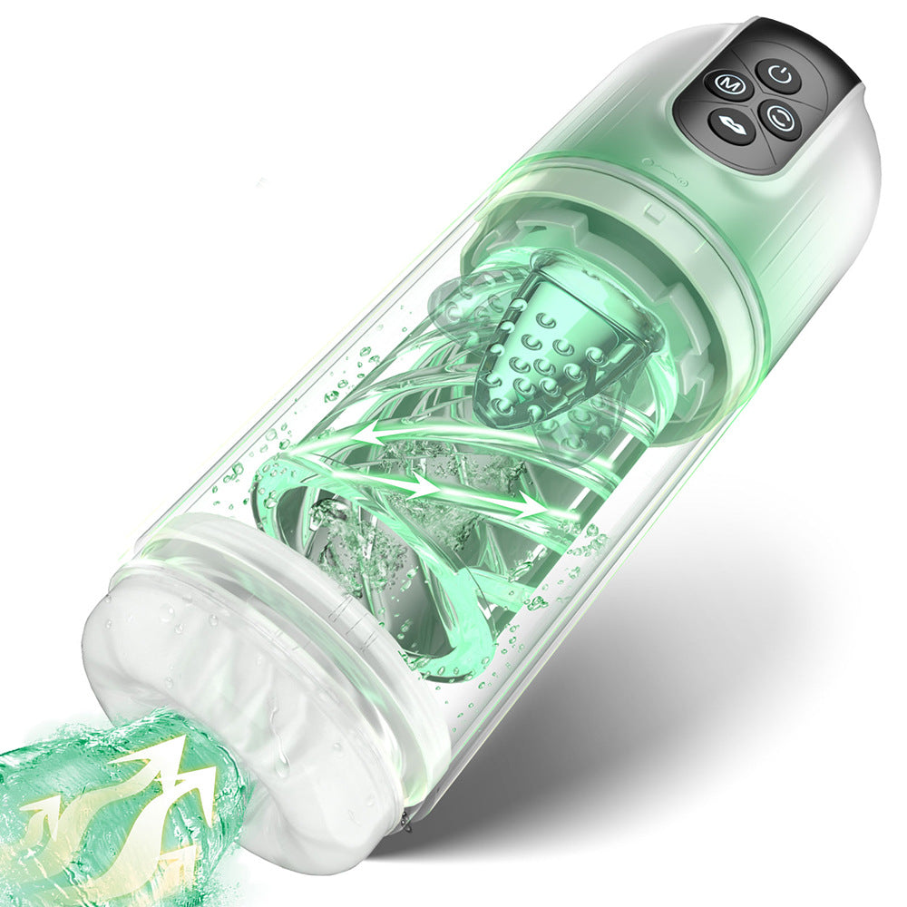 Adult Water Bath Toy with Rotating Vibration and Sucking Function, Retractable Design