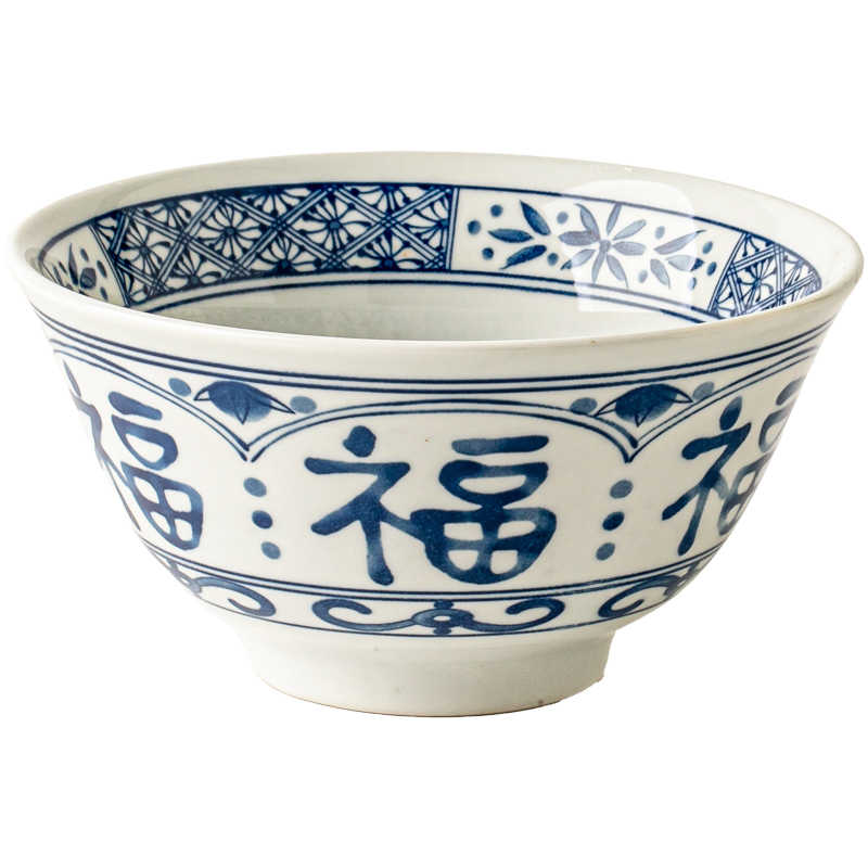Chinese Style 5-Inch Ceramic Rice Bowl - Retro Hand-Painted Dinnerware
