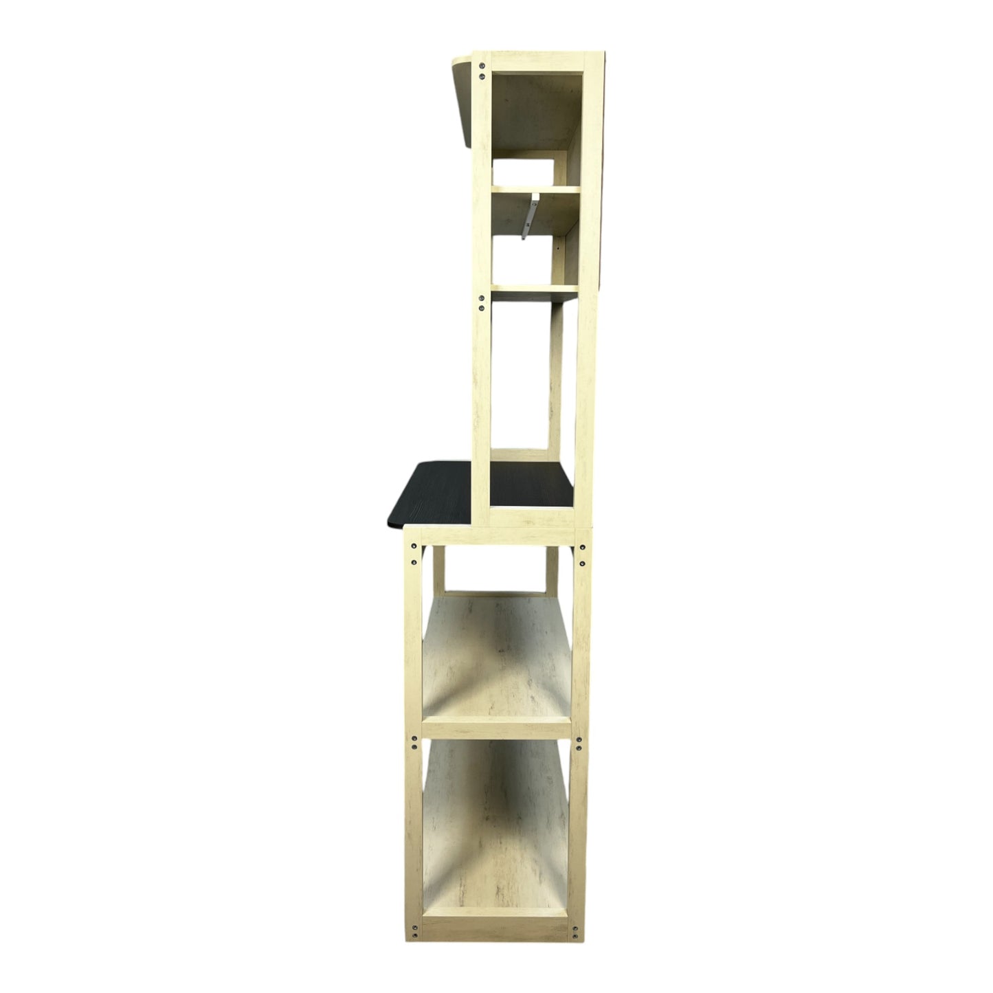 5-Tier Kitchen Packer Rack - White & Black Shelving Unit