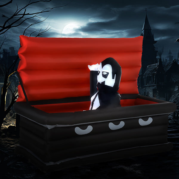 Inflatable Halloween Vampire and Coffin Decoration with LED Lights