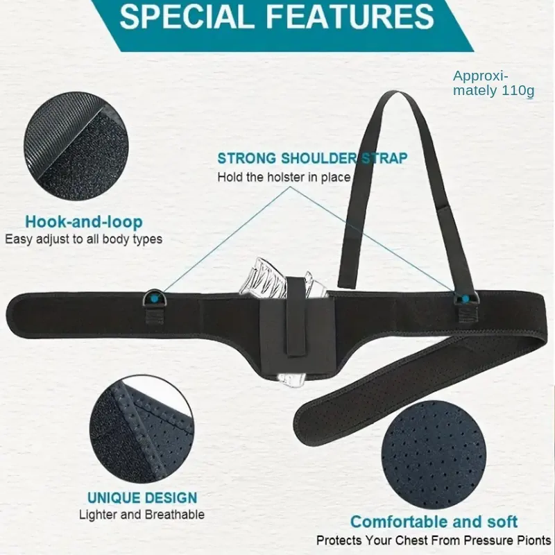 Tactical Chest Gun Bag with Breathable Chloroprene Rubber Cover for Hunting & Concealed Carry