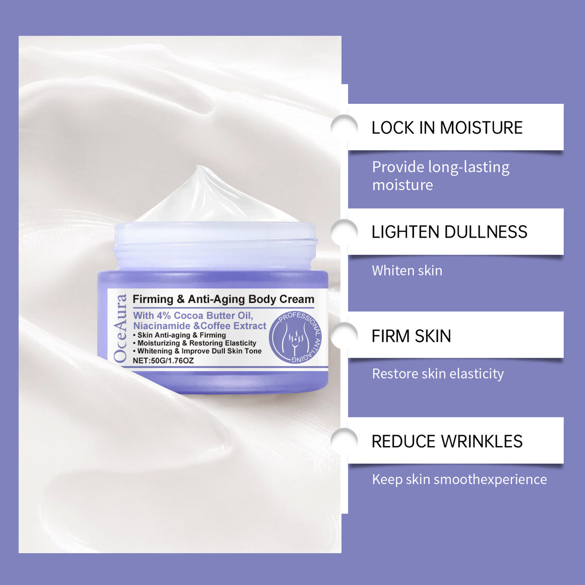 Hydrating Body Cream Moisturizer Nourishing Firming 50g
