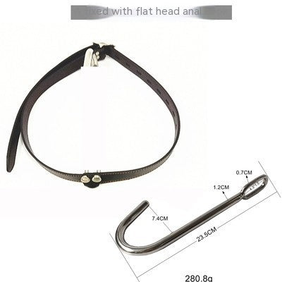 One-Piece Stainless Steel Anal Hook Collar for Adult Wellness