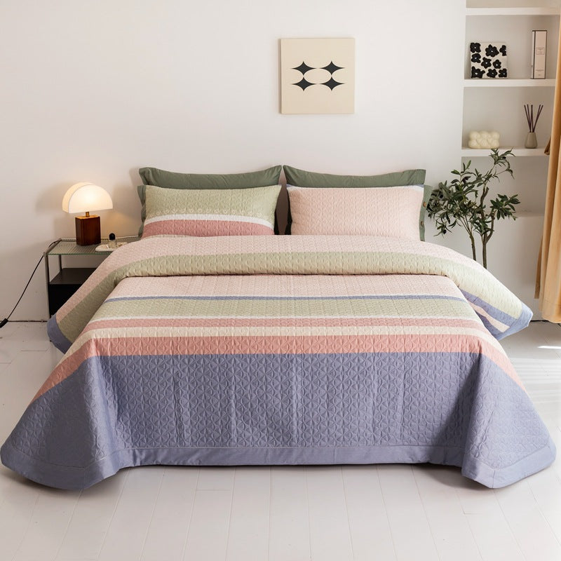Cotton Quilted Bed Comforter Set - Multiple Sizes & Styles