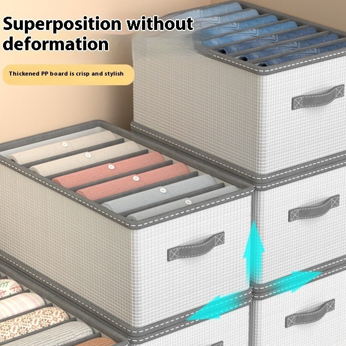 Multi-Grid Bedroom Clothes Storage Box Foldable Stackable Wardrobe Organizer