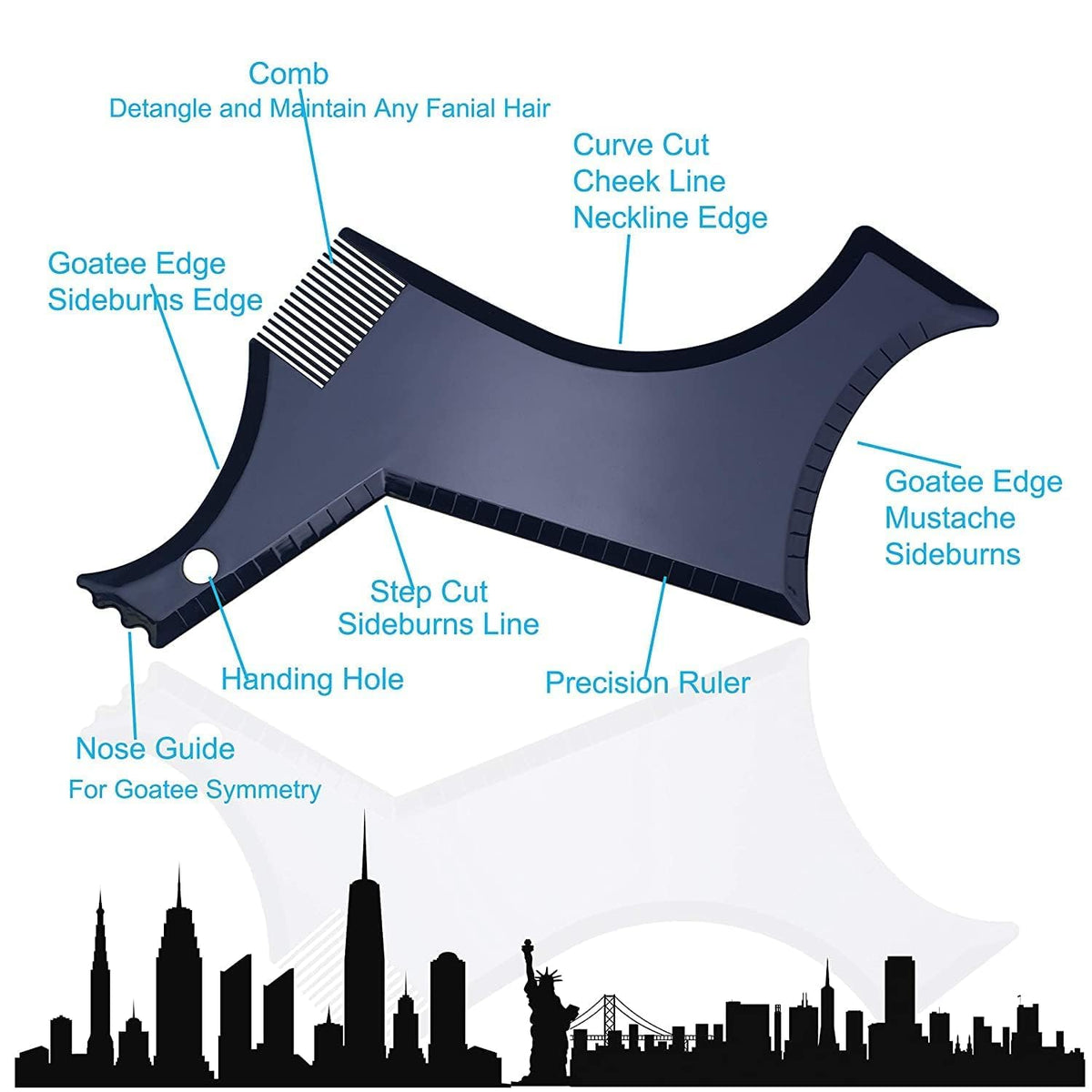 Beard Shaping Tool Set With Template, Edger & Comb
