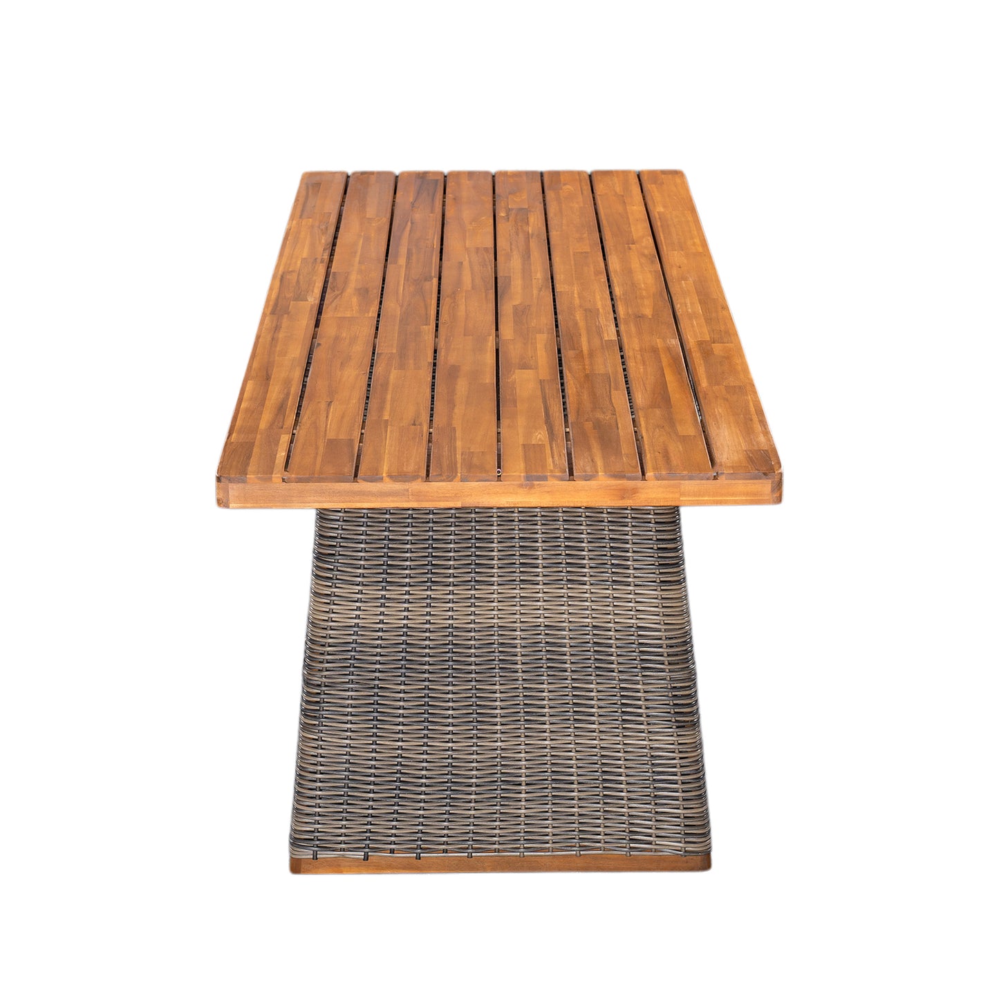Outdoor Acacia Wood Dining Table Set with Bench - Grey