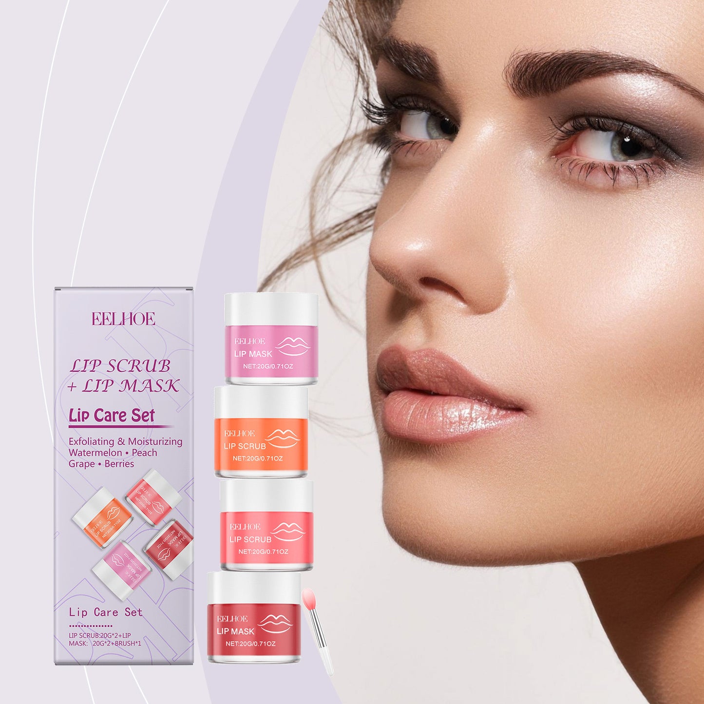 Nourishing Lip Care Set - Exfoliating Lip Scrub and Hydrating Lip Mask