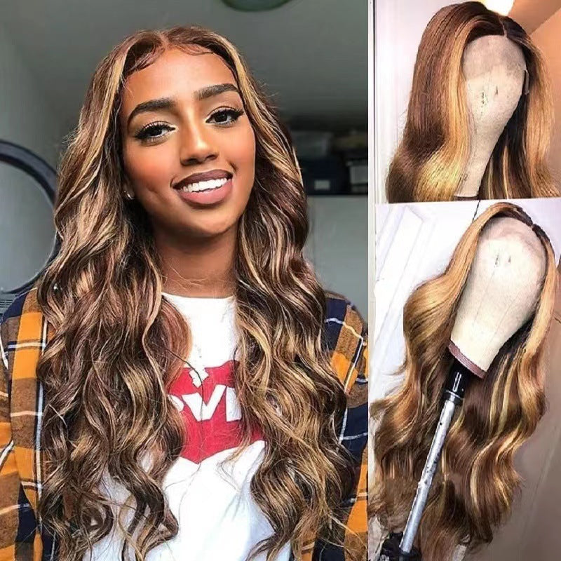 Black Gradient Big Wave Lace Front Wig for Women - Synthetic & Curly Styles