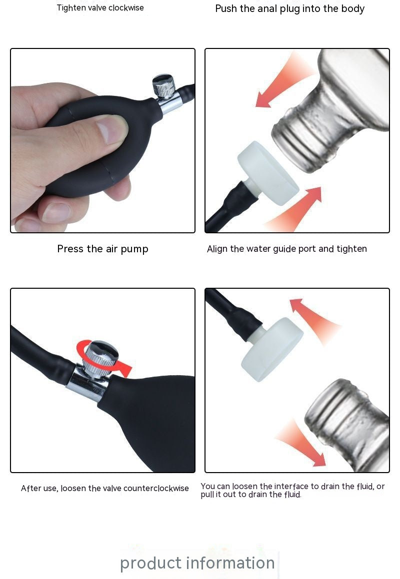 Silicone Inflatable Anal Butt Plug for Men and Women - Adult Wellness Sex Toy