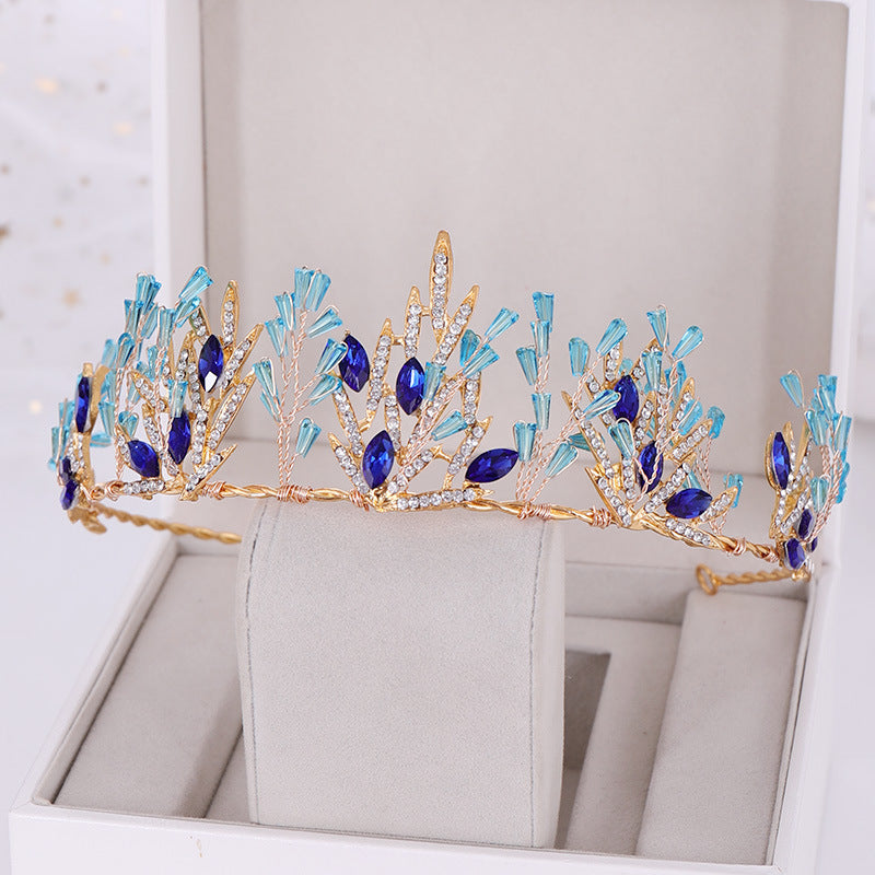 Blue Crystal Crown Headband