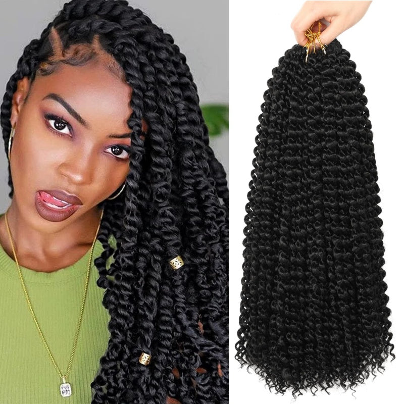 Water Wave Crochet Braiding Hair - Long Bohemian Curly Synthetic Fiber