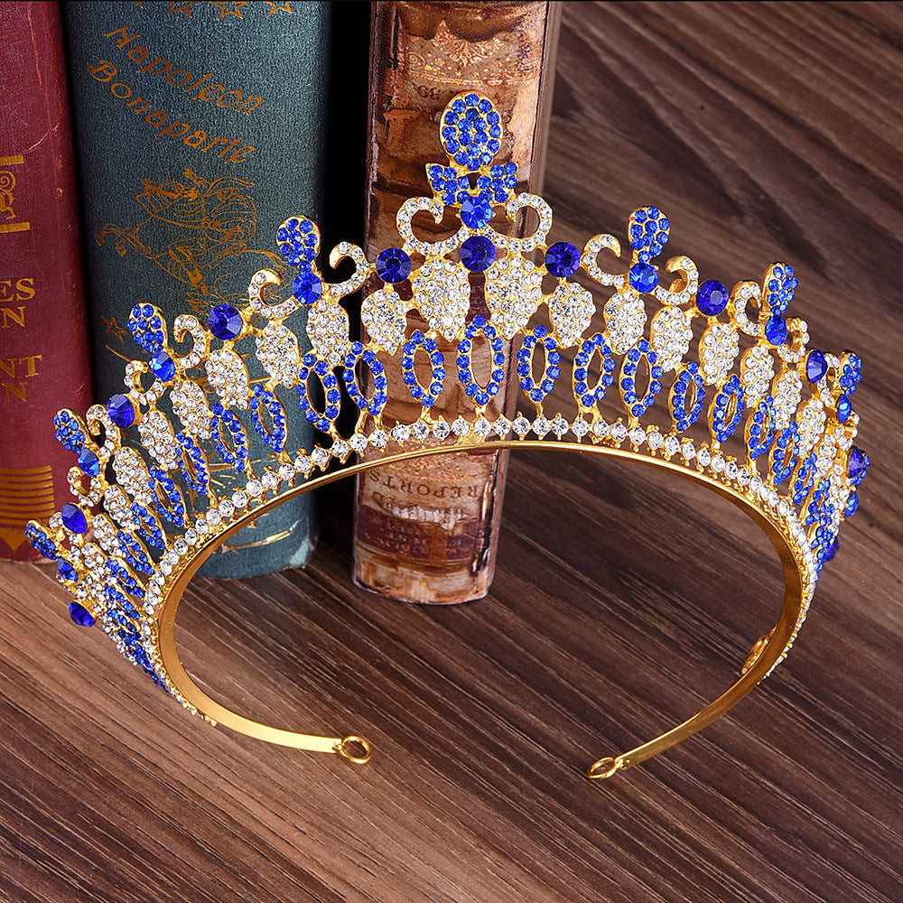 Baroque Rhinestone Crown Hair Accessory - European Style