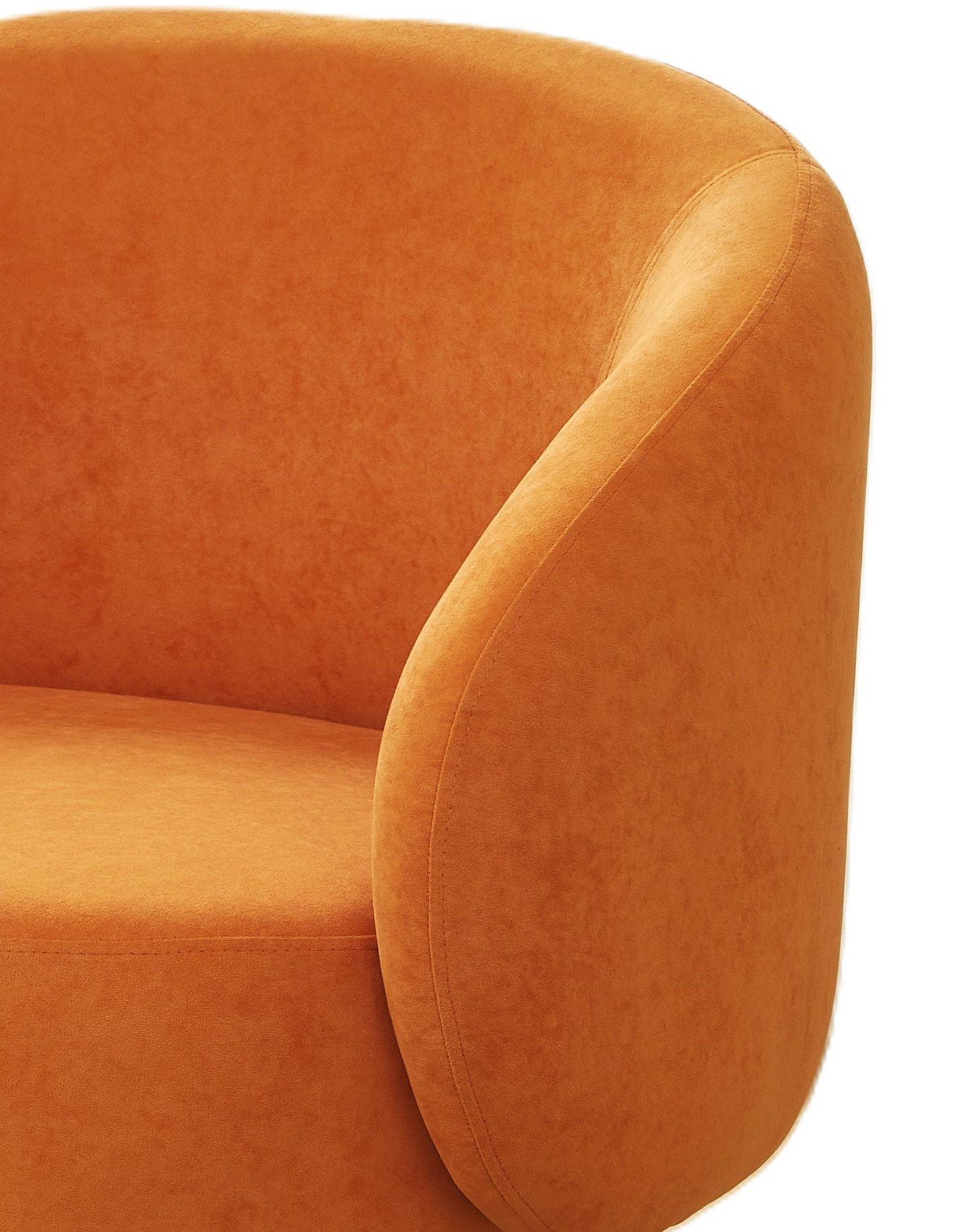Mid-Century Modern Velvet Accent Chair, Upholstered Barrel Armchair