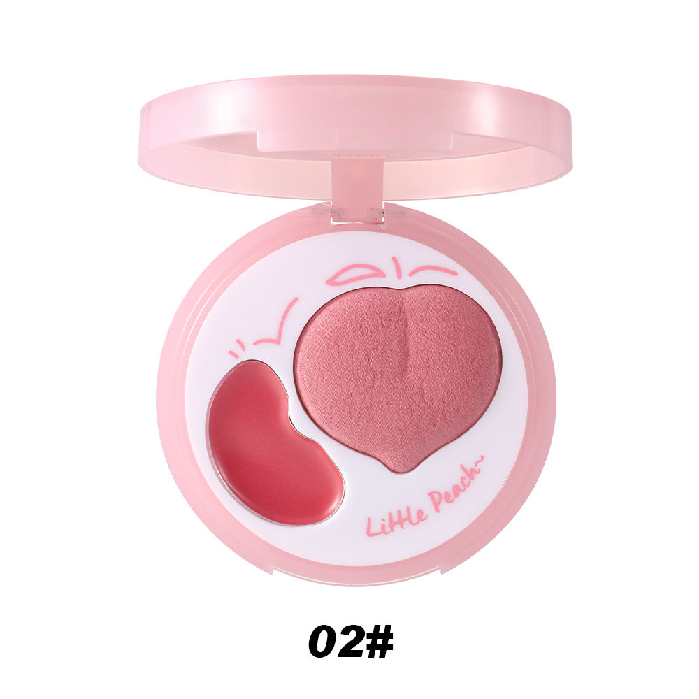 Heart-Shaped Blush Palette Dewy Skin Cream & Powder Makeup Set