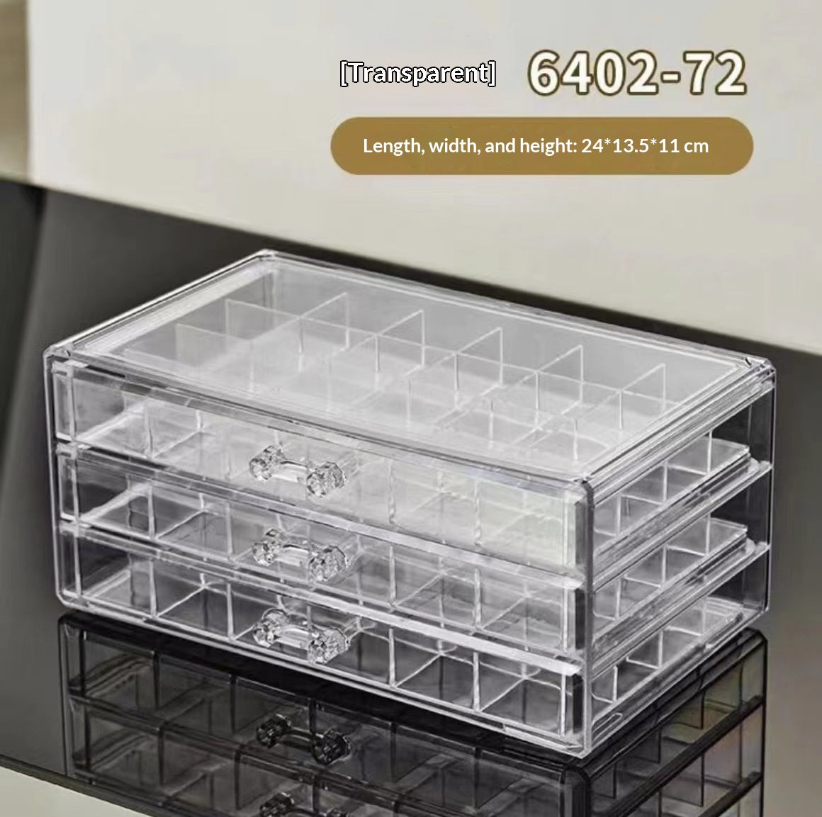 Multi-Tiered Acrylic Jewelry Organizer Box with Compartments - Home Storage