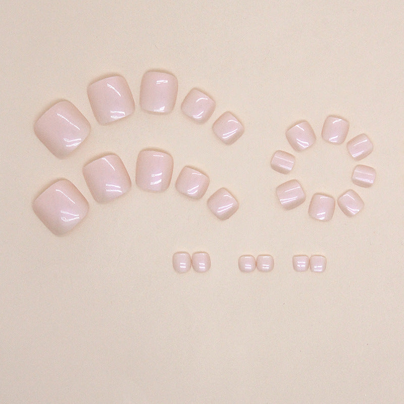Foot Fake Nails Warm Aurora Solid Color Nail Tips - Easy Wear