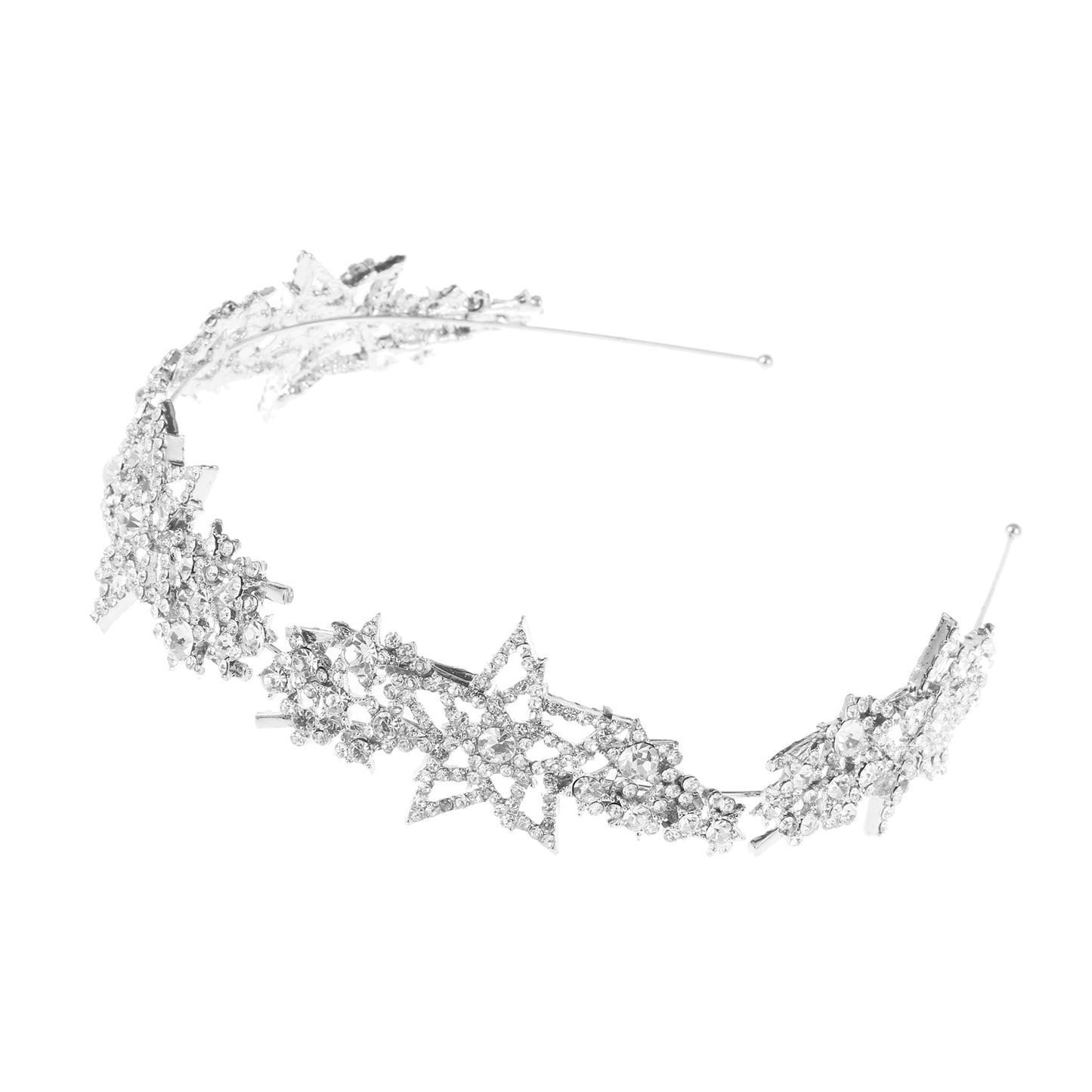 Wedding Hair Accessory Star Alloy Headband for Bridal Hair Jewelry Silver